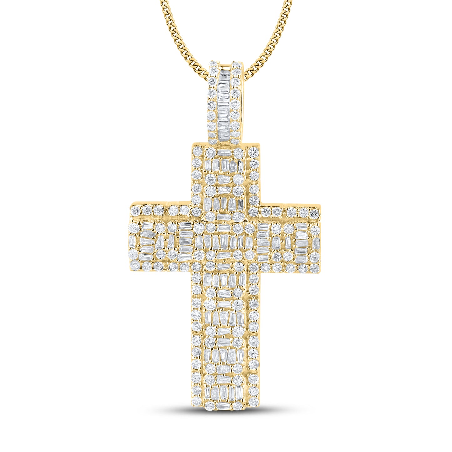 10kt Yellow Gold 1.50 CTW Diamond Cross Charm