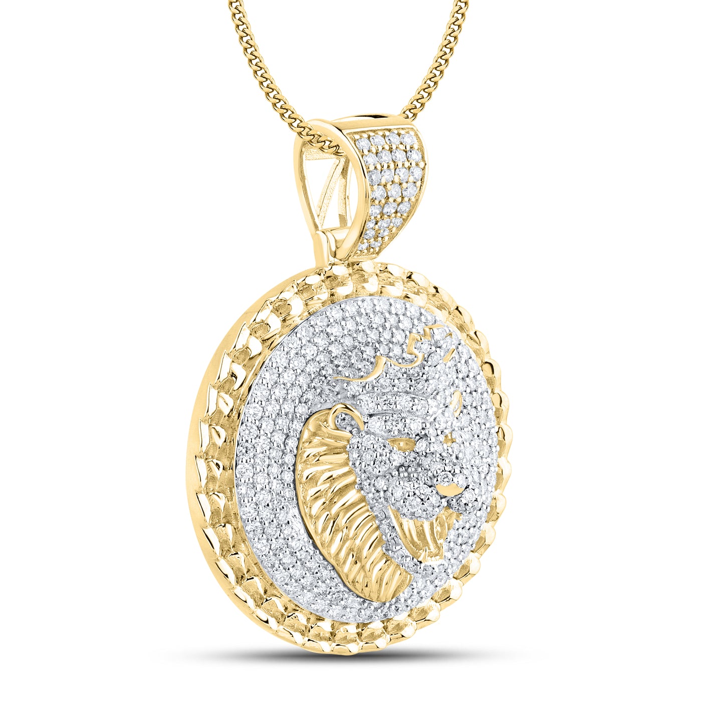 10kt Yellow Gold 1.7 CTW Diamond Lion Charm