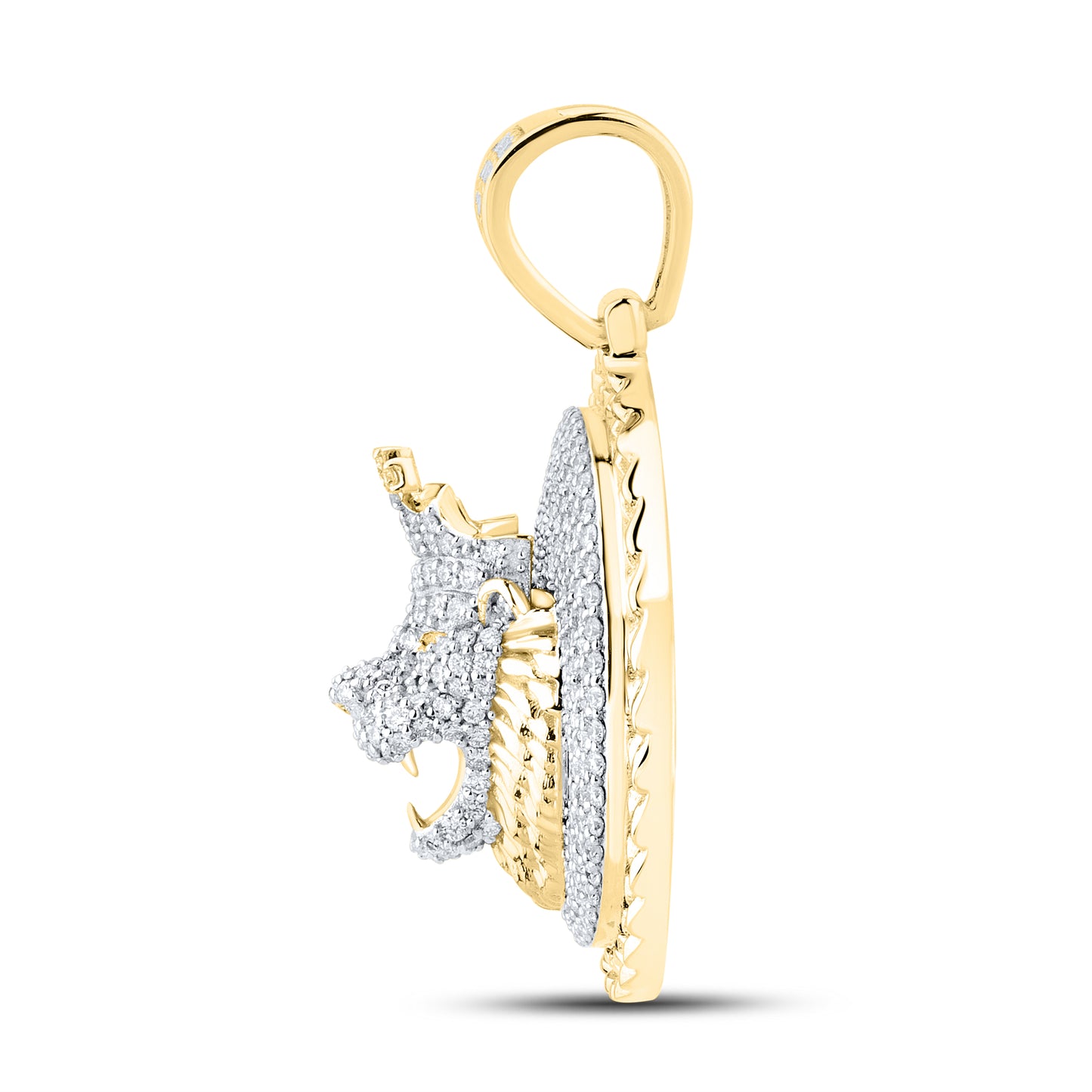 10kt Yellow Gold 1.7 CTW Diamond Lion Charm