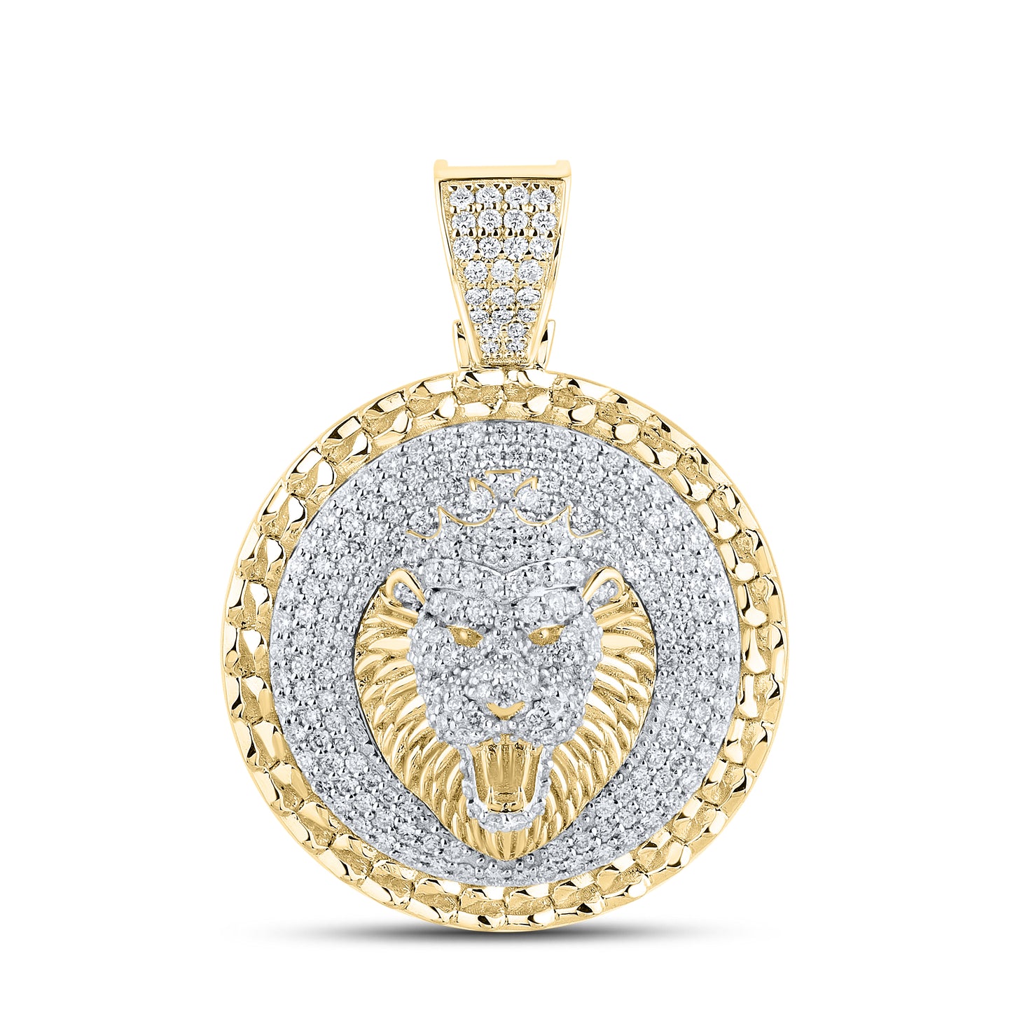 10kt Yellow Gold 1.7 CTW Diamond Lion Charm