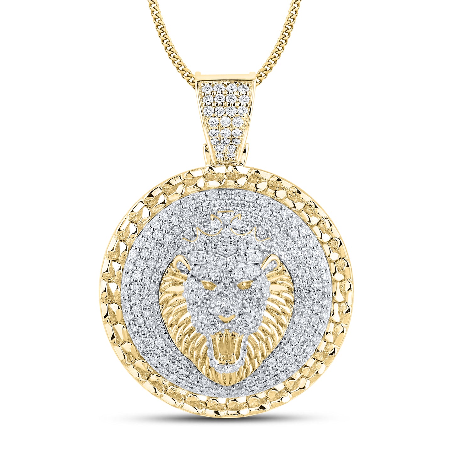 10kt Yellow Gold 1.7 CTW Diamond Lion Charm