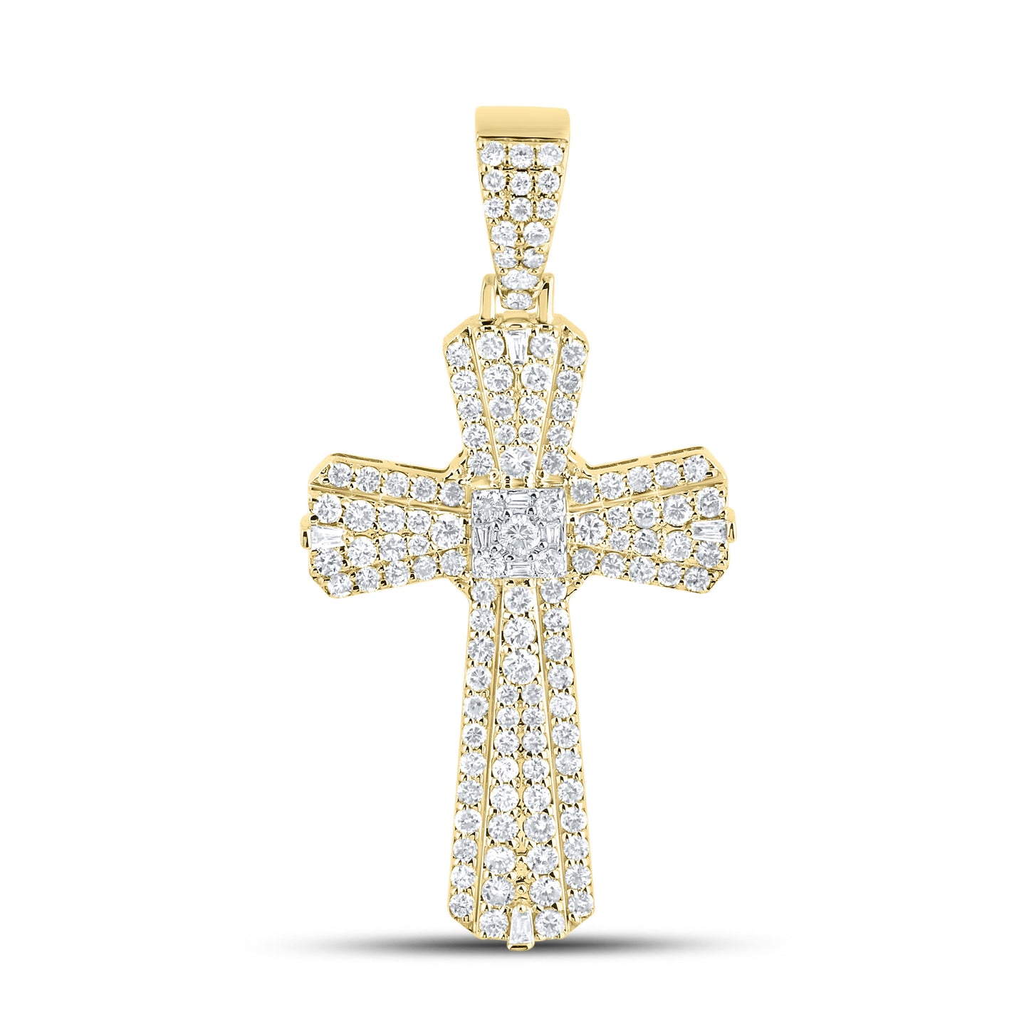 10kt Yellow Gold 1.80 CTW Diamond Cross Charm