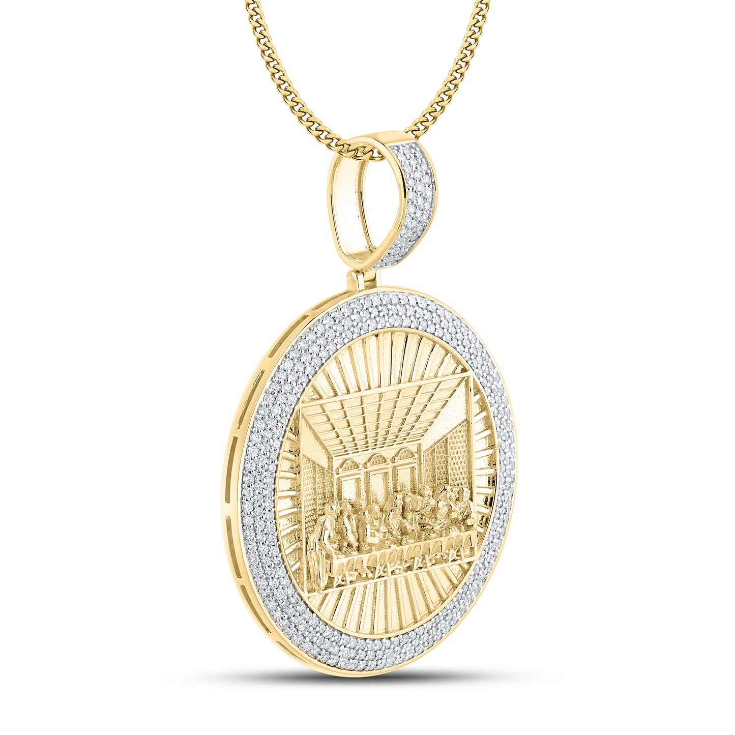 10kt Yellow Gold 1.24 CTW Diamond Last Supper Charm