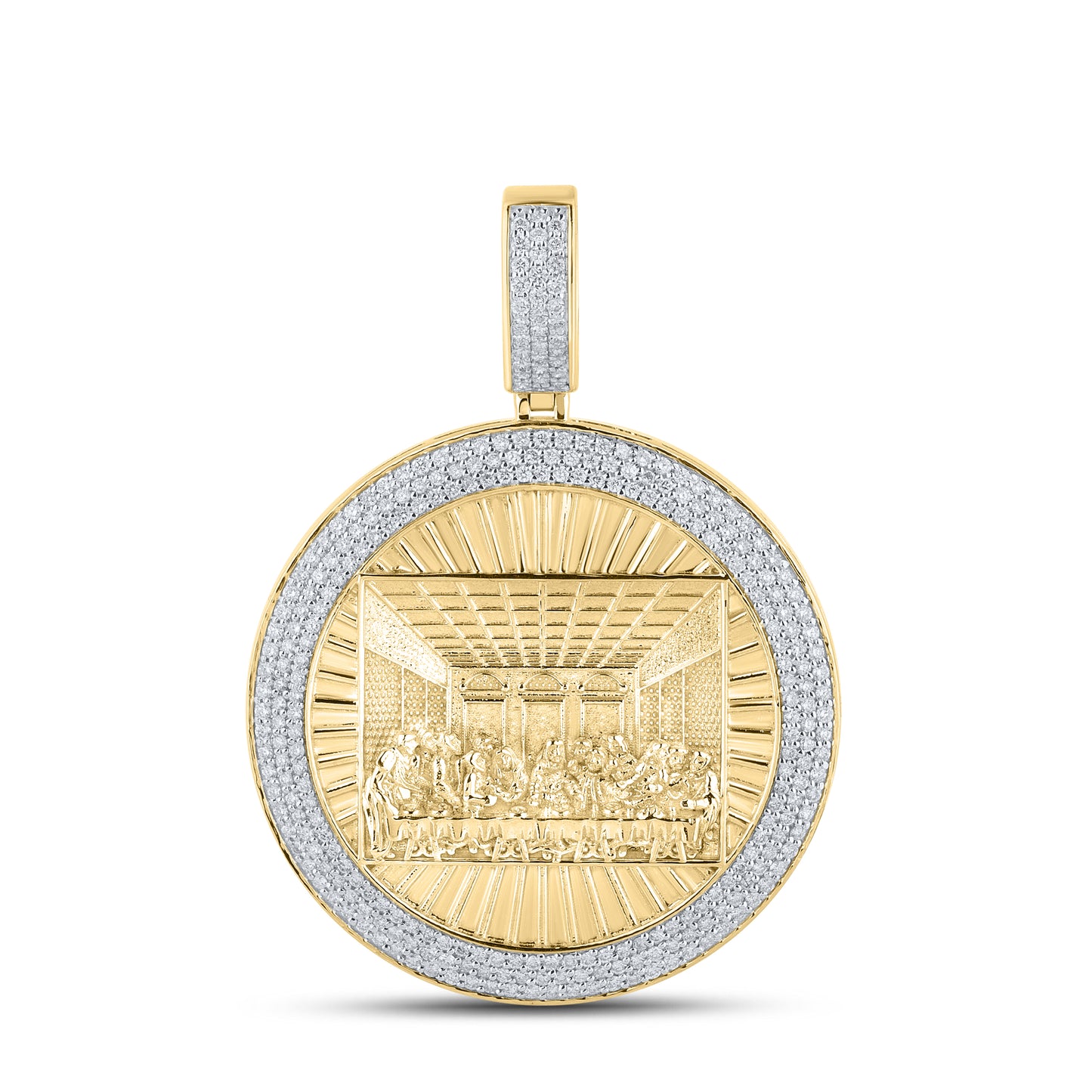10kt Yellow Gold 1.24 CTW Diamond Last Supper Charm