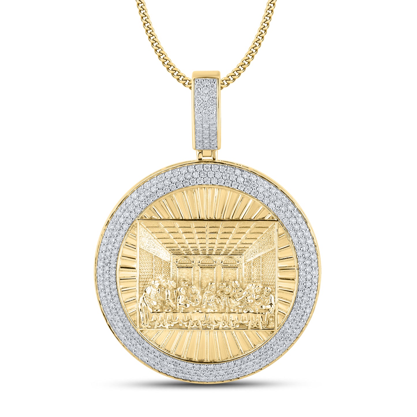 10kt Yellow Gold 1.24 CTW Diamond Last Supper Charm