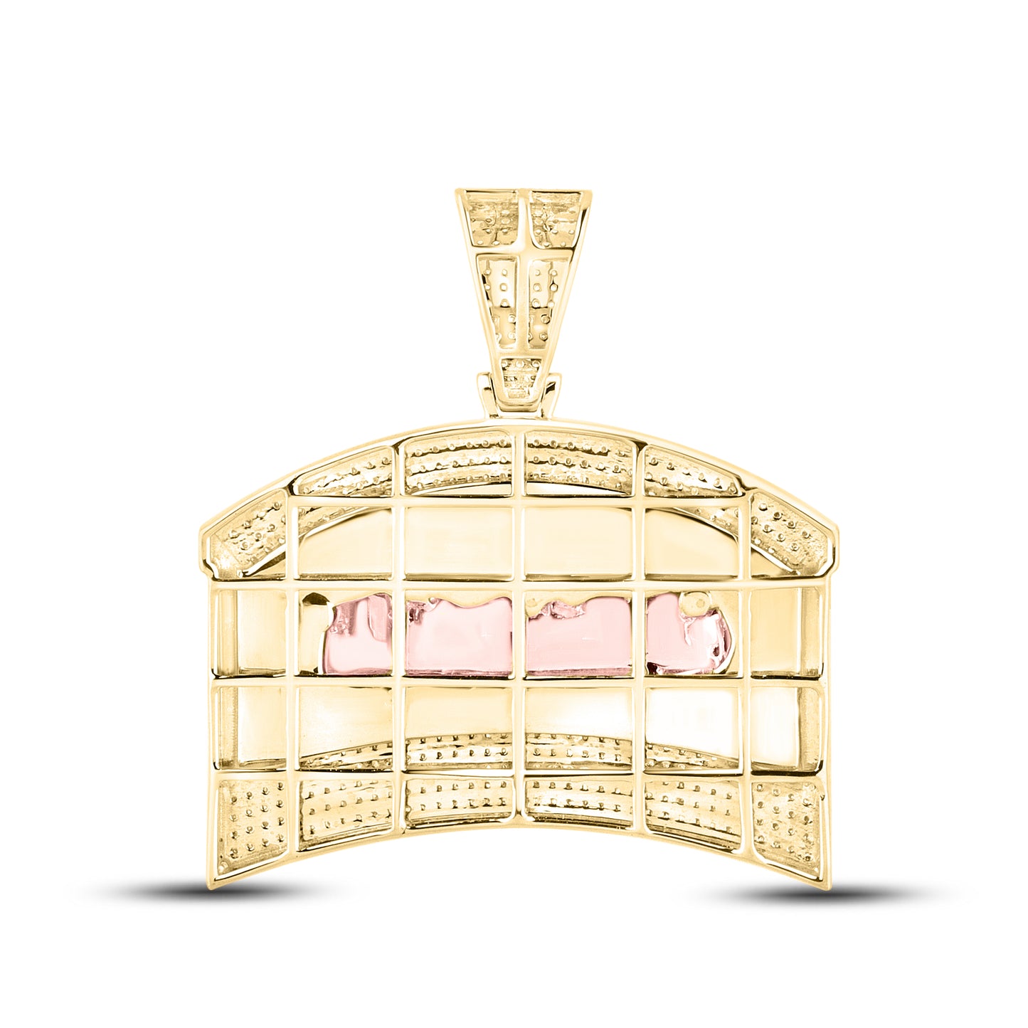 10kt Yellow Gold 0.71  CTW last supper Diamond Charm Pendant