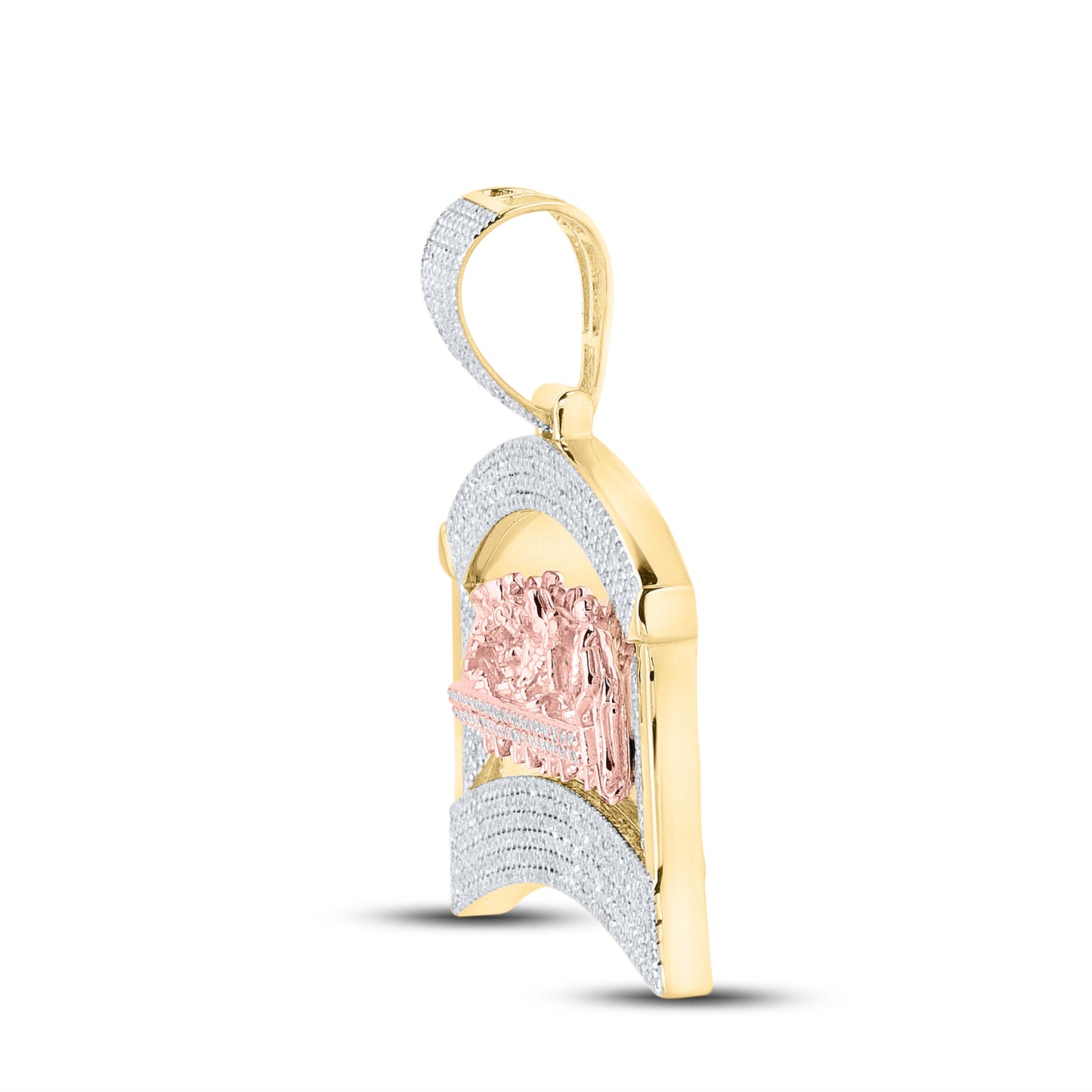 10kt Yellow Gold 0.71  CTW last supper Diamond Charm Pendant
