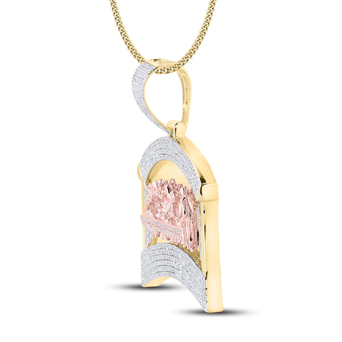 10kt Yellow Gold 0.71  CTW last supper Diamond Charm Pendant