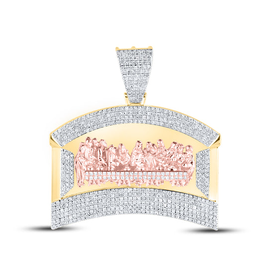 10kt Yellow Gold 0.71  CTW last supper Diamond Charm Pendant