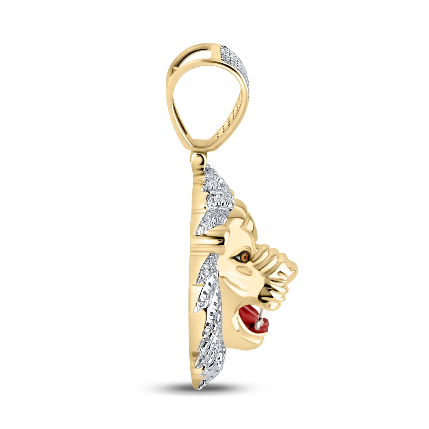 10kt Yellow Gold 0.59 CTW Lion Diamond Charm