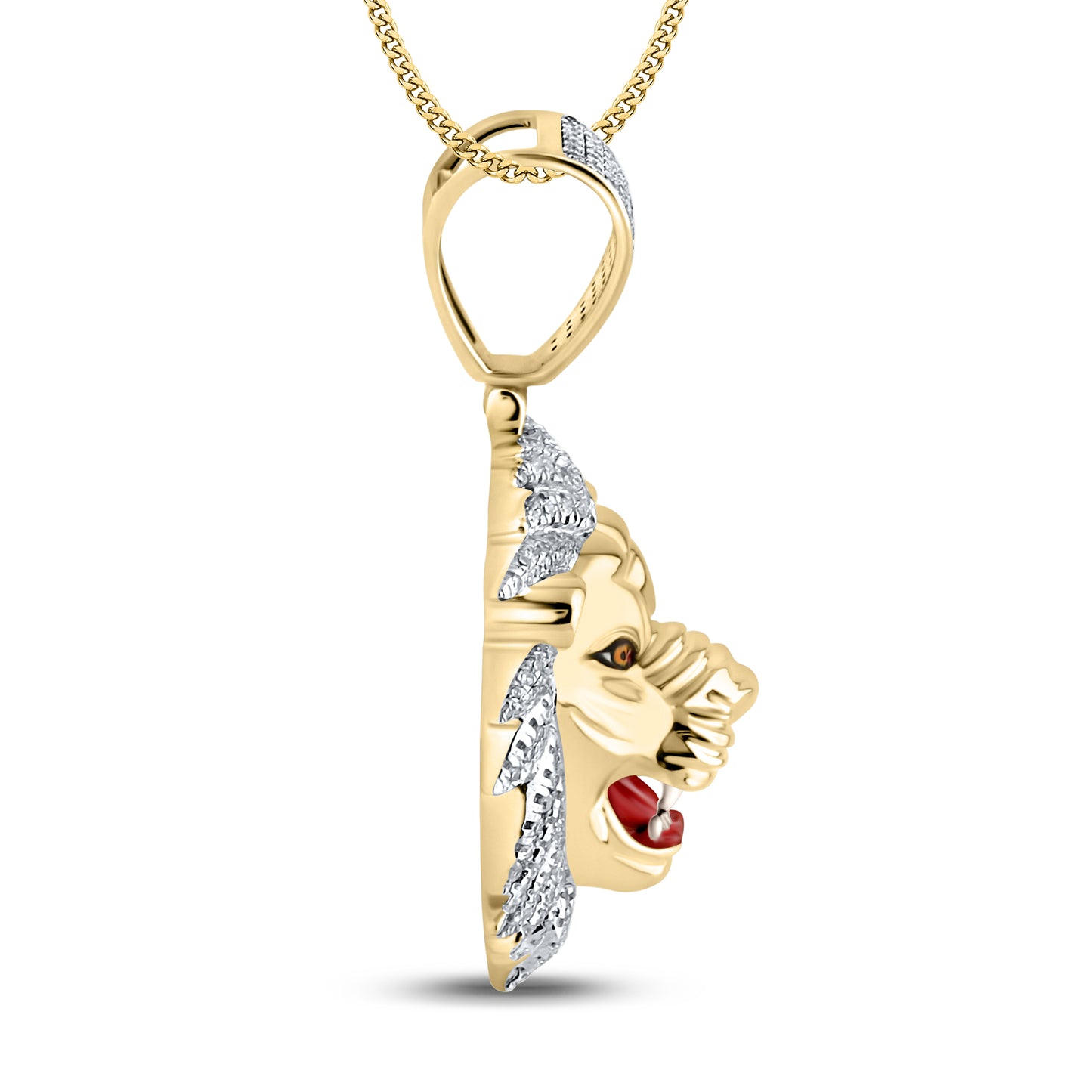 10kt Yellow Gold 0.59 CTW Lion Diamond Charm
