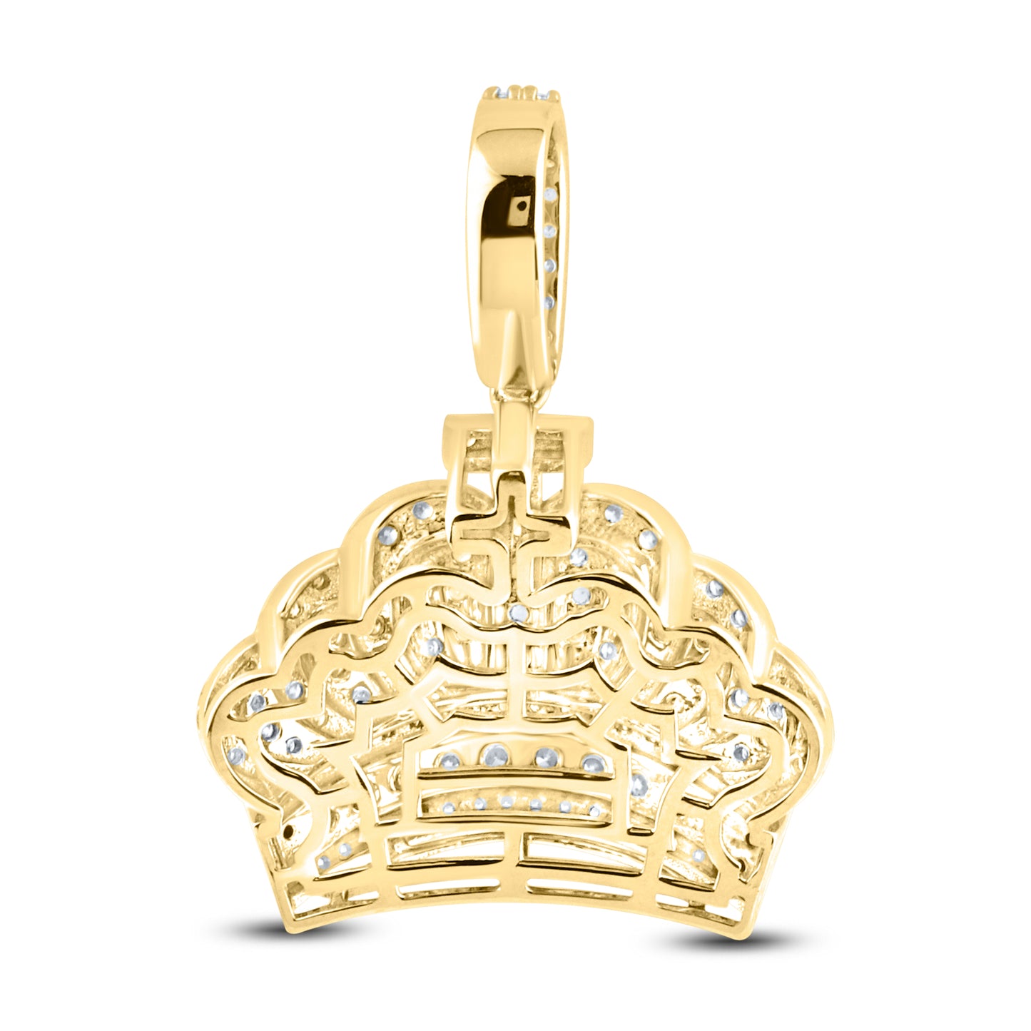 10kt yellow gold 2ctw Crown Cross Diamond Charm