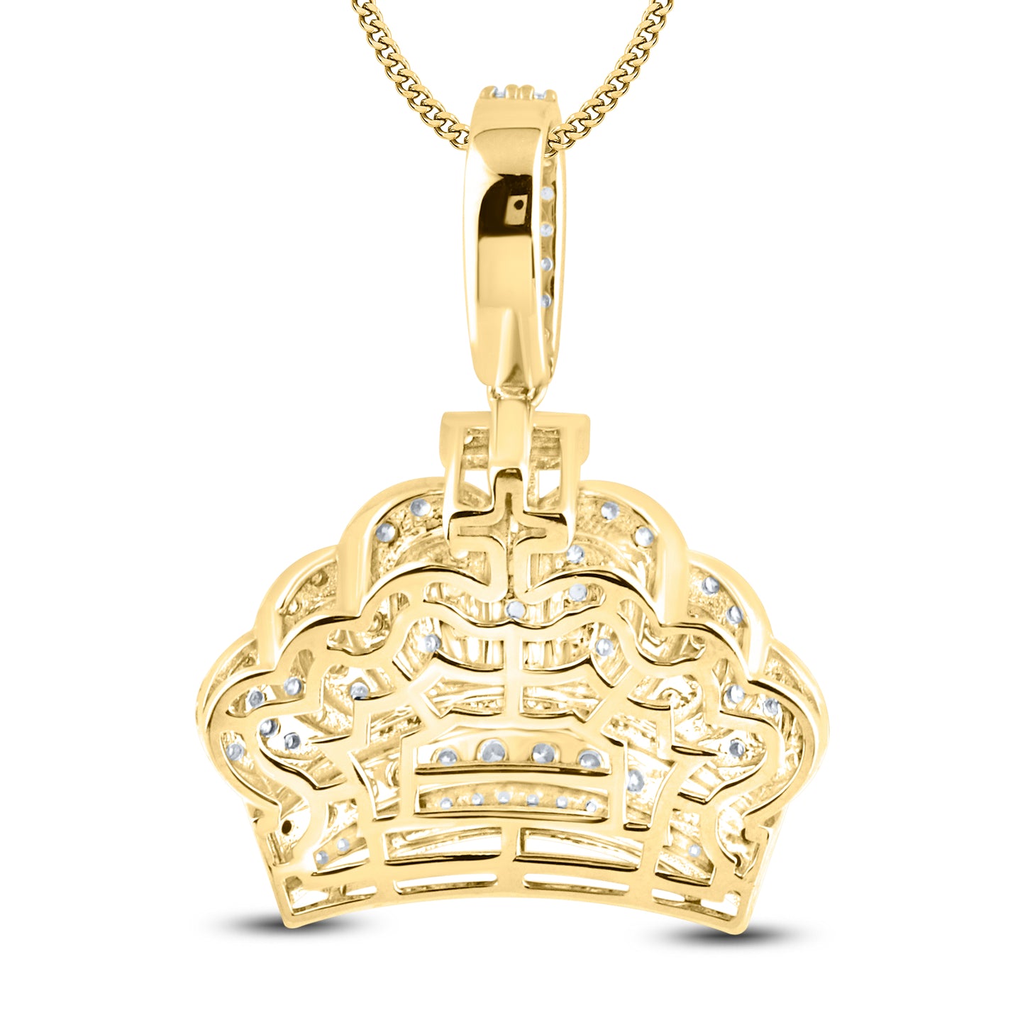 10kt yellow gold 2ctw Crown Cross Diamond Charm