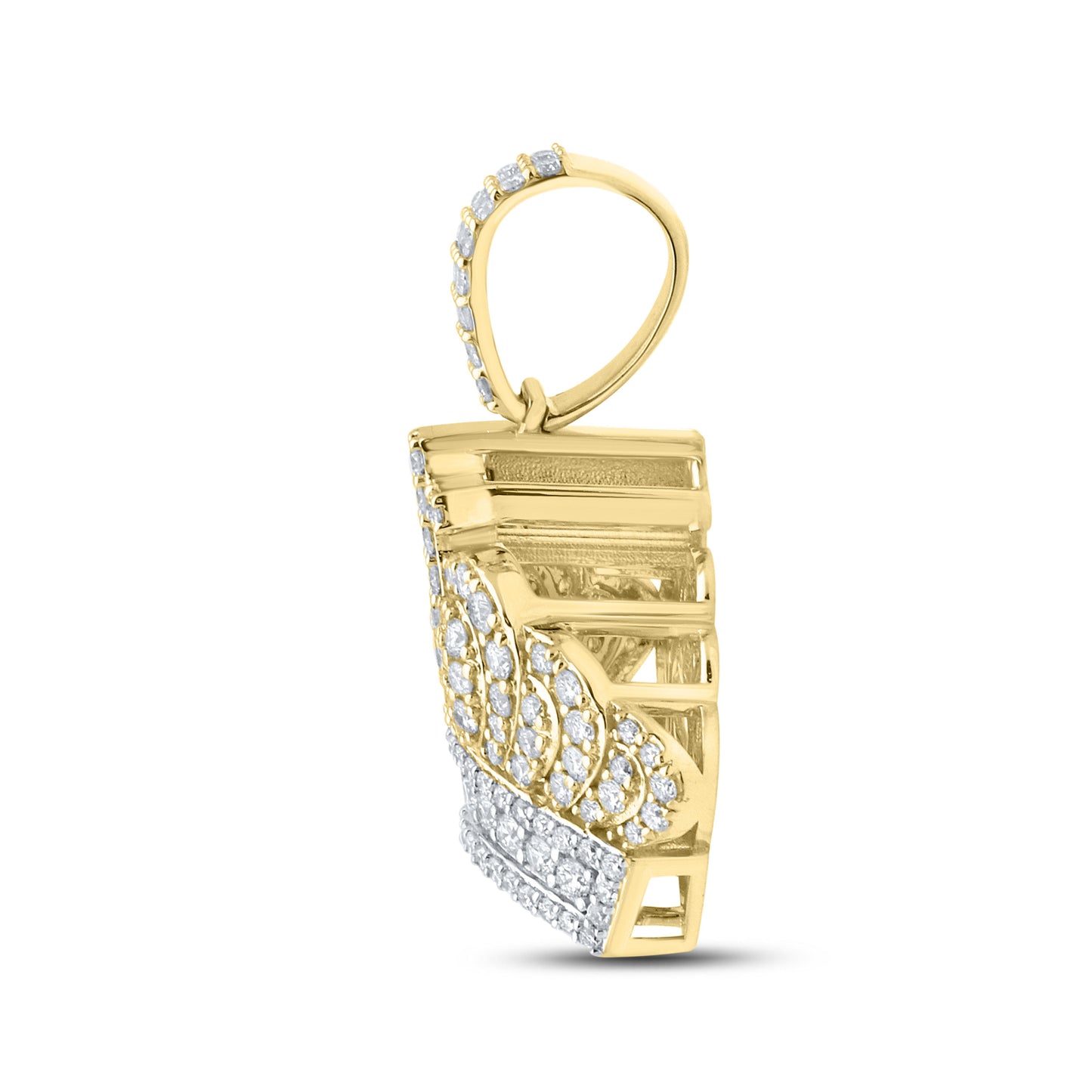 10kt yellow gold 2ctw Crown Cross Diamond Charm