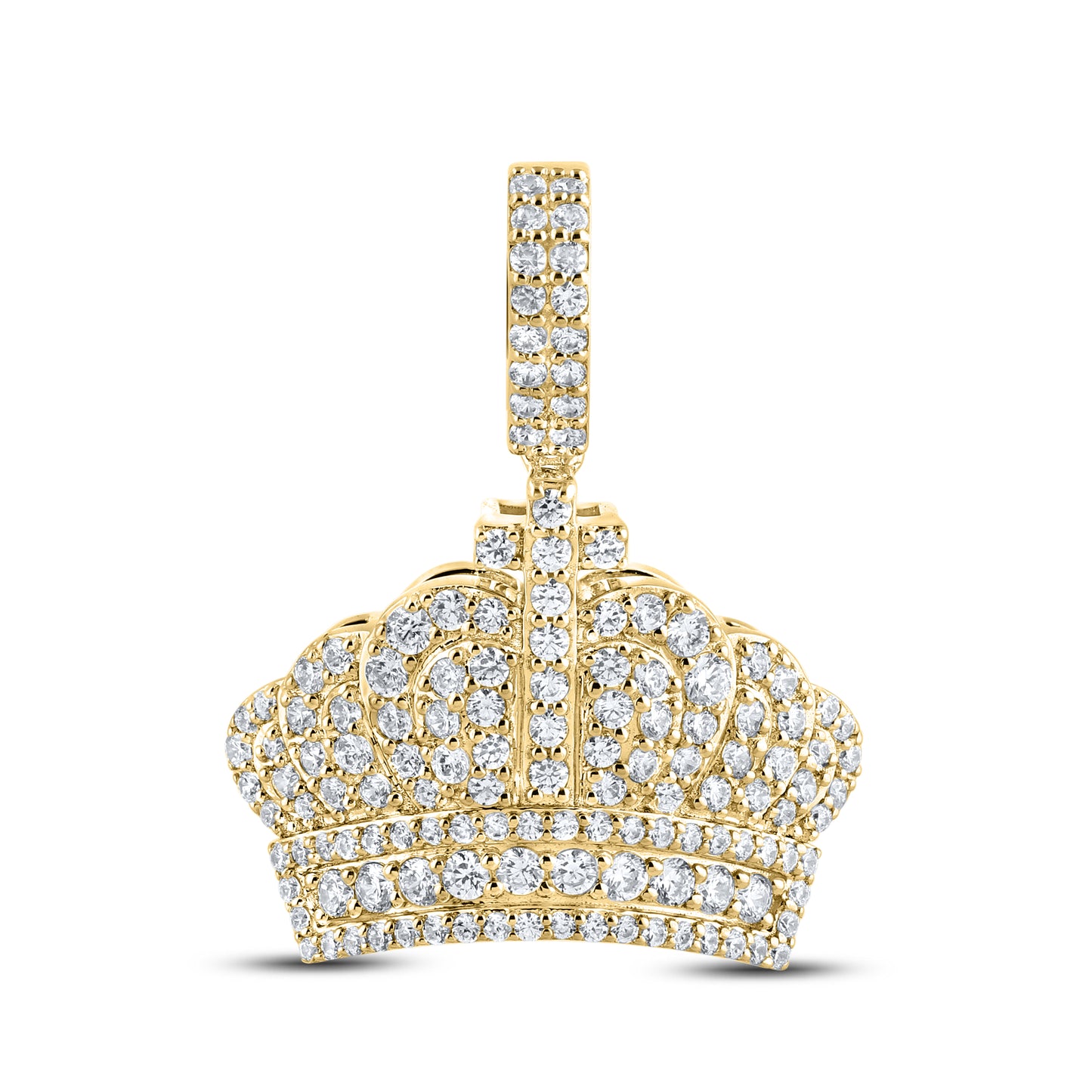 10kt yellow gold 2ctw Crown Cross Diamond Charm