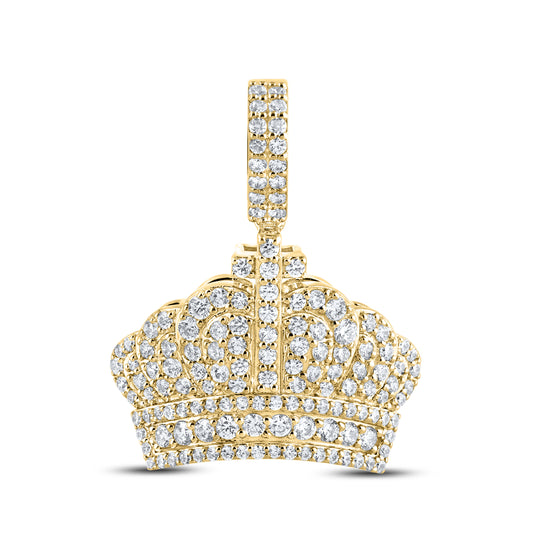 10kt yellow gold 2ctw Crown Cross Diamond Charm