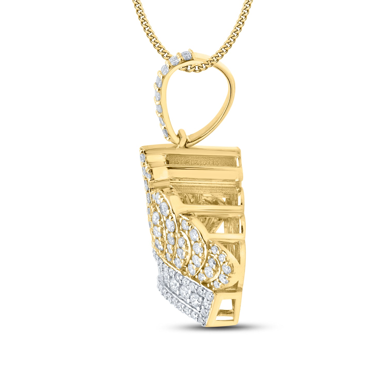 10kt yellow gold 2ctw Crown Cross Diamond Charm