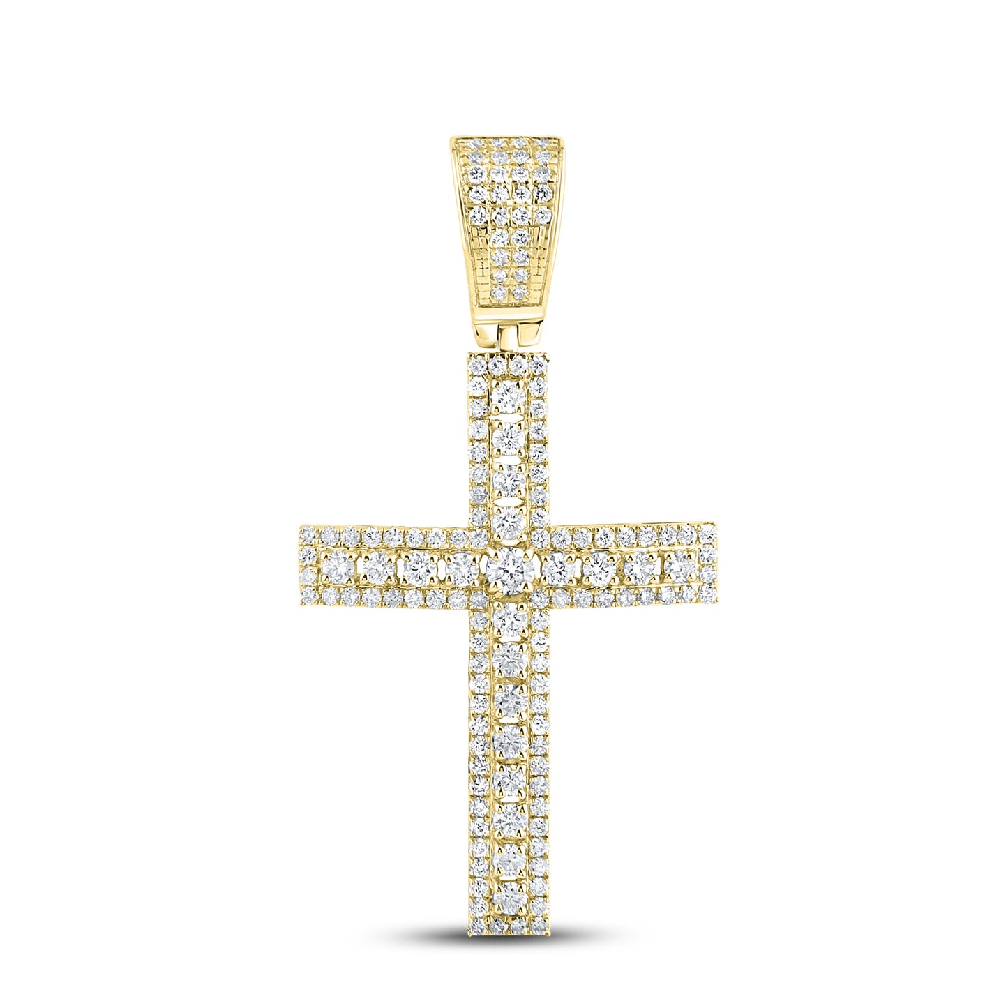 10kt Yellow Gold 1 CTW Diamond Cross Charm
