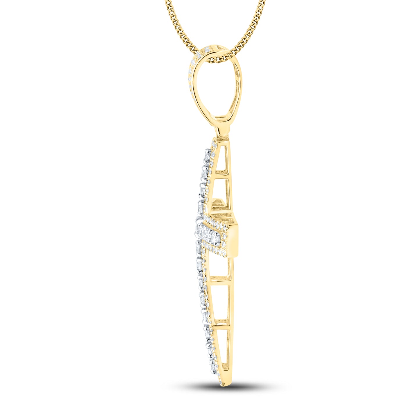 10kt Yellow Gold 1 CTW Diamond Cross Charm
