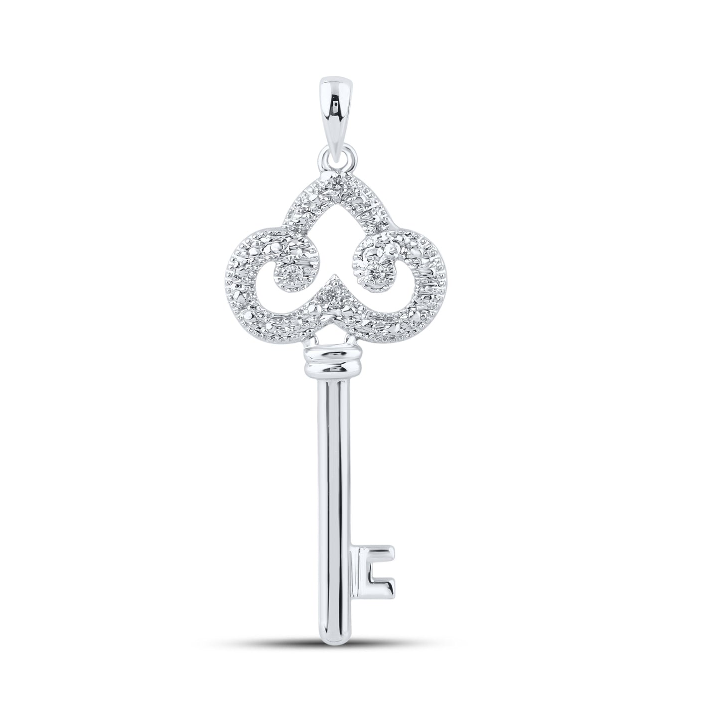 10k White Gold 0.20 CTW Diamond Pendant With 10kt Chain