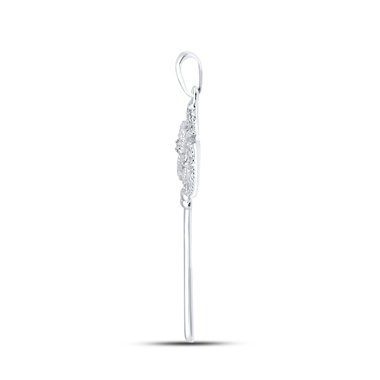 10k White Gold 0.20 CTW Diamond Pendant With 10kt Chain