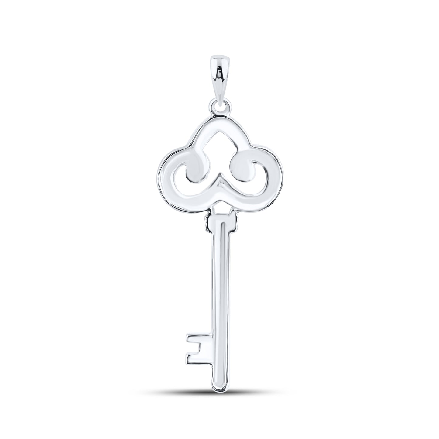 10k White Gold 0.20 CTW Diamond Pendant With 10kt Chain