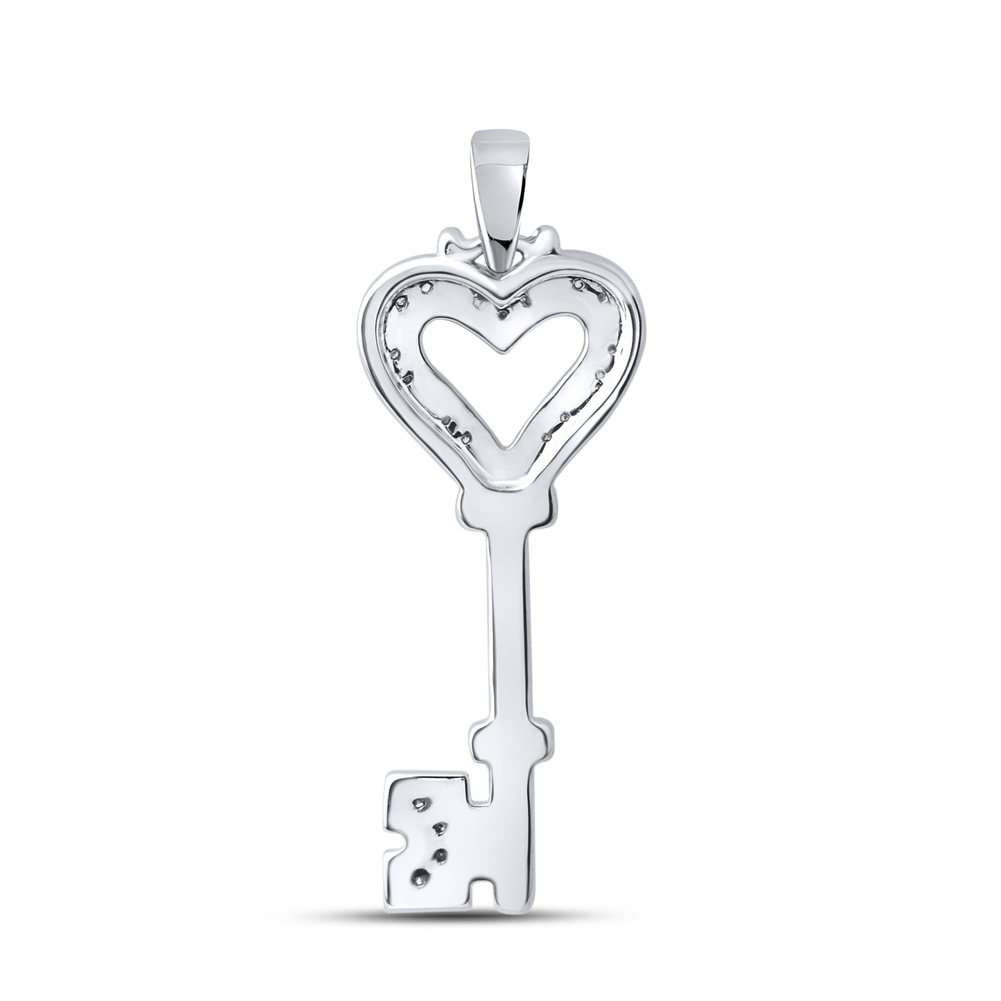 10kt White Gold 0.06 CTW Diamond Pendant With 10kt Chain
