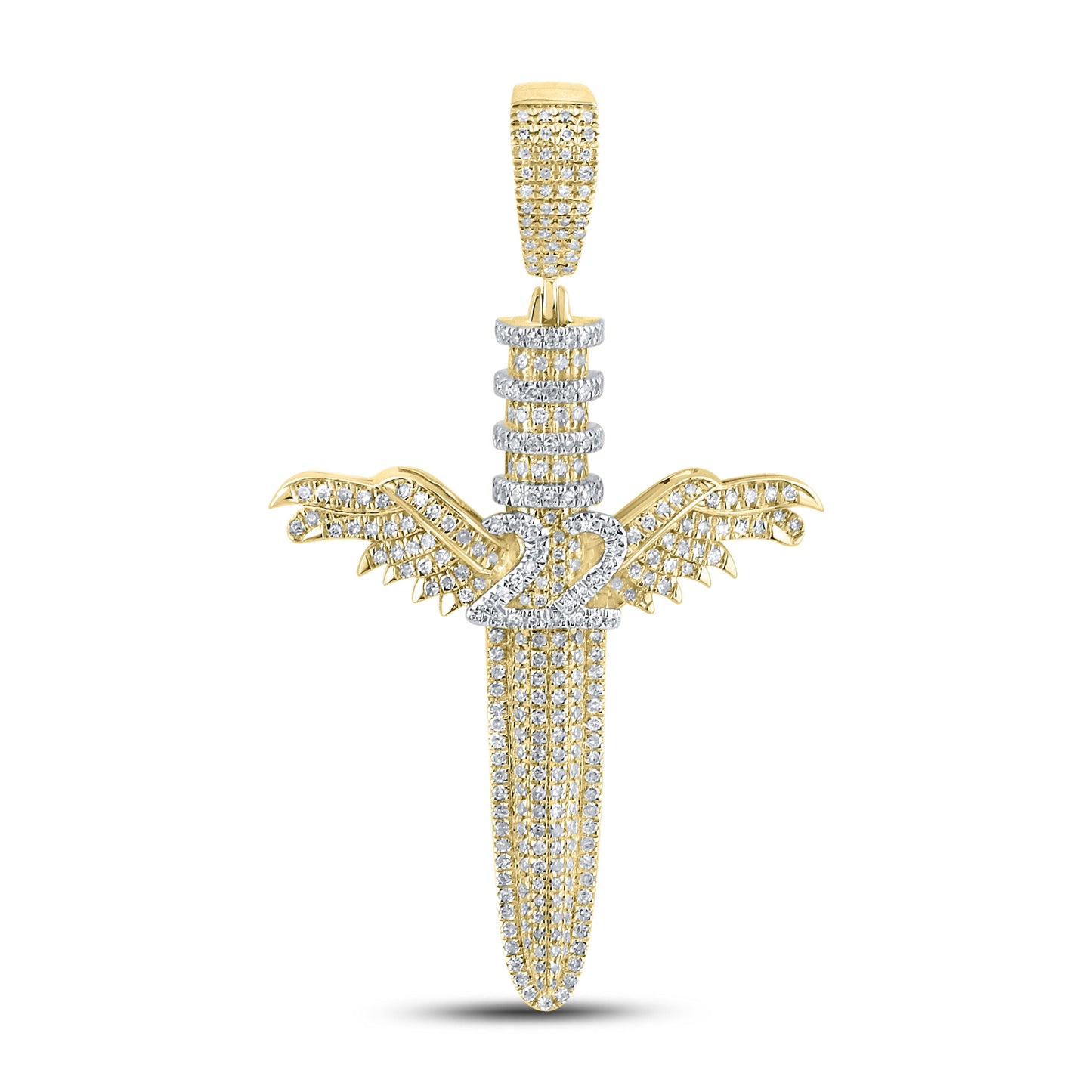 10kt yellow gold 0.72ctw Cross Diamond Charm