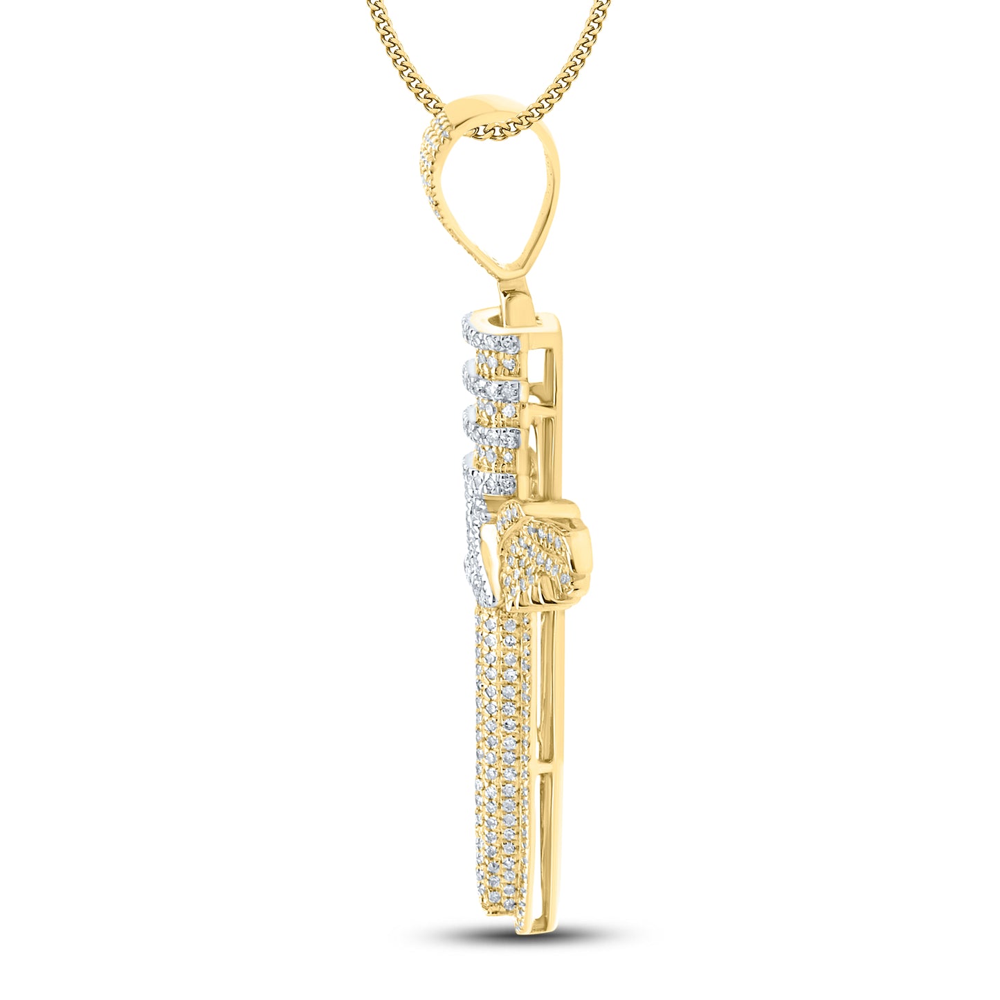 10kt yellow gold 0.72ctw Cross Diamond Charm
