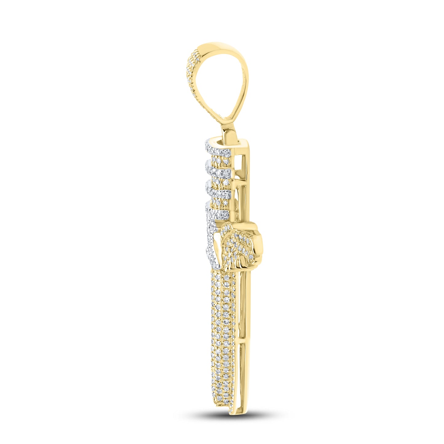 10kt yellow gold 0.72ctw Cross Diamond Charm