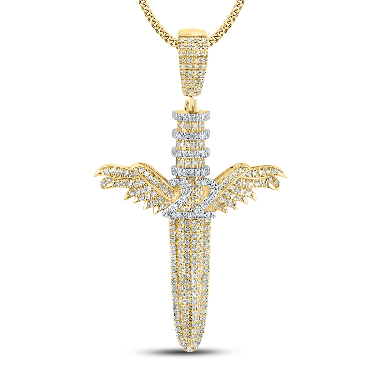 10kt yellow gold 0.72ctw Cross Diamond Charm