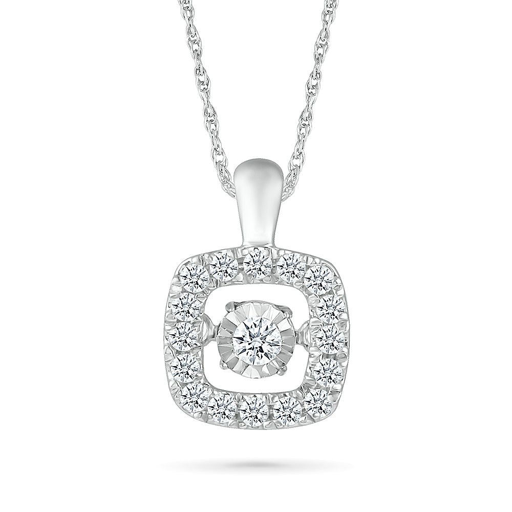 10k White Gold 0.16 CTW Natural Diamond Pendant