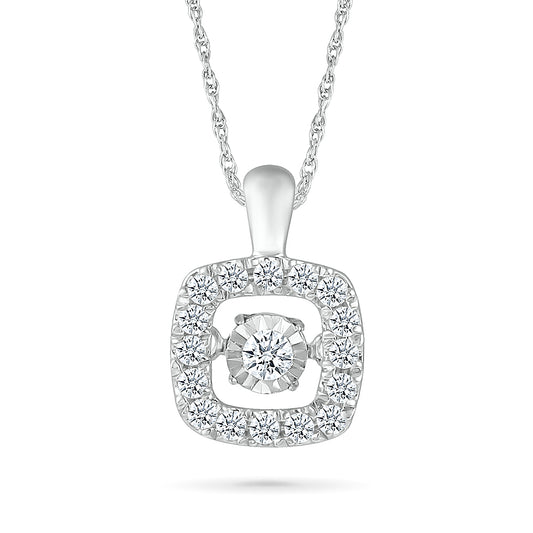 10k White Gold 0.16 CTW Natural Diamond Pendant