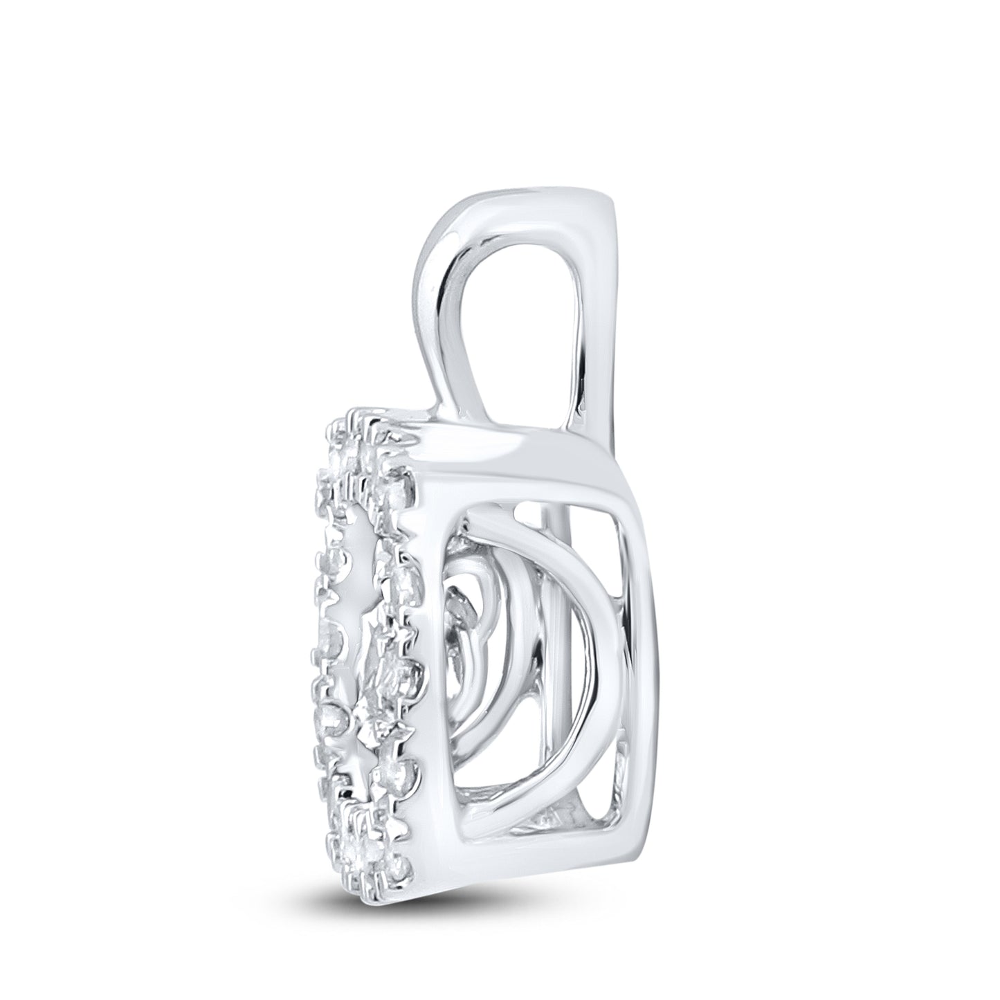 10k White Gold 0.16 CTW Natural Diamond Pendant