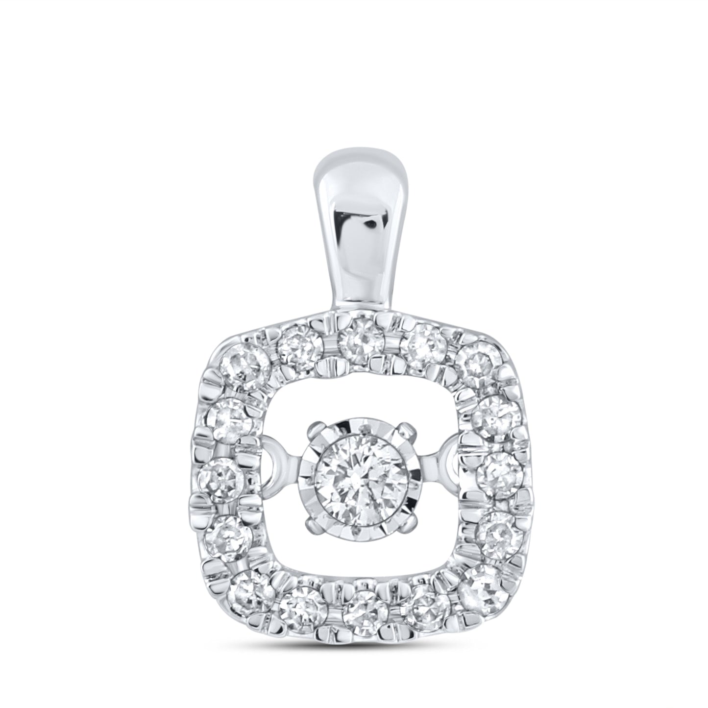 10k White Gold 0.16 CTW Natural Diamond Pendant