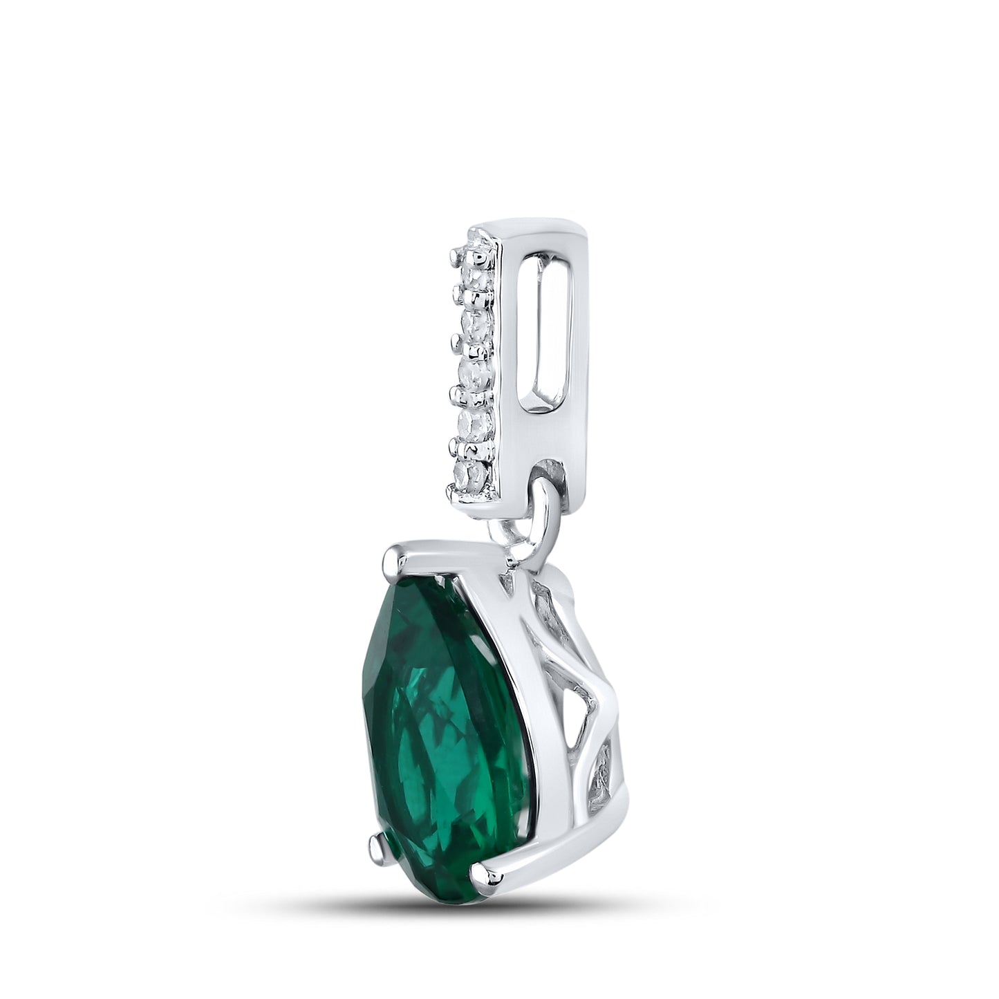 14kt White Gold 0.03 CTW Lab Diamond Pendant With 10kt Gold Chain