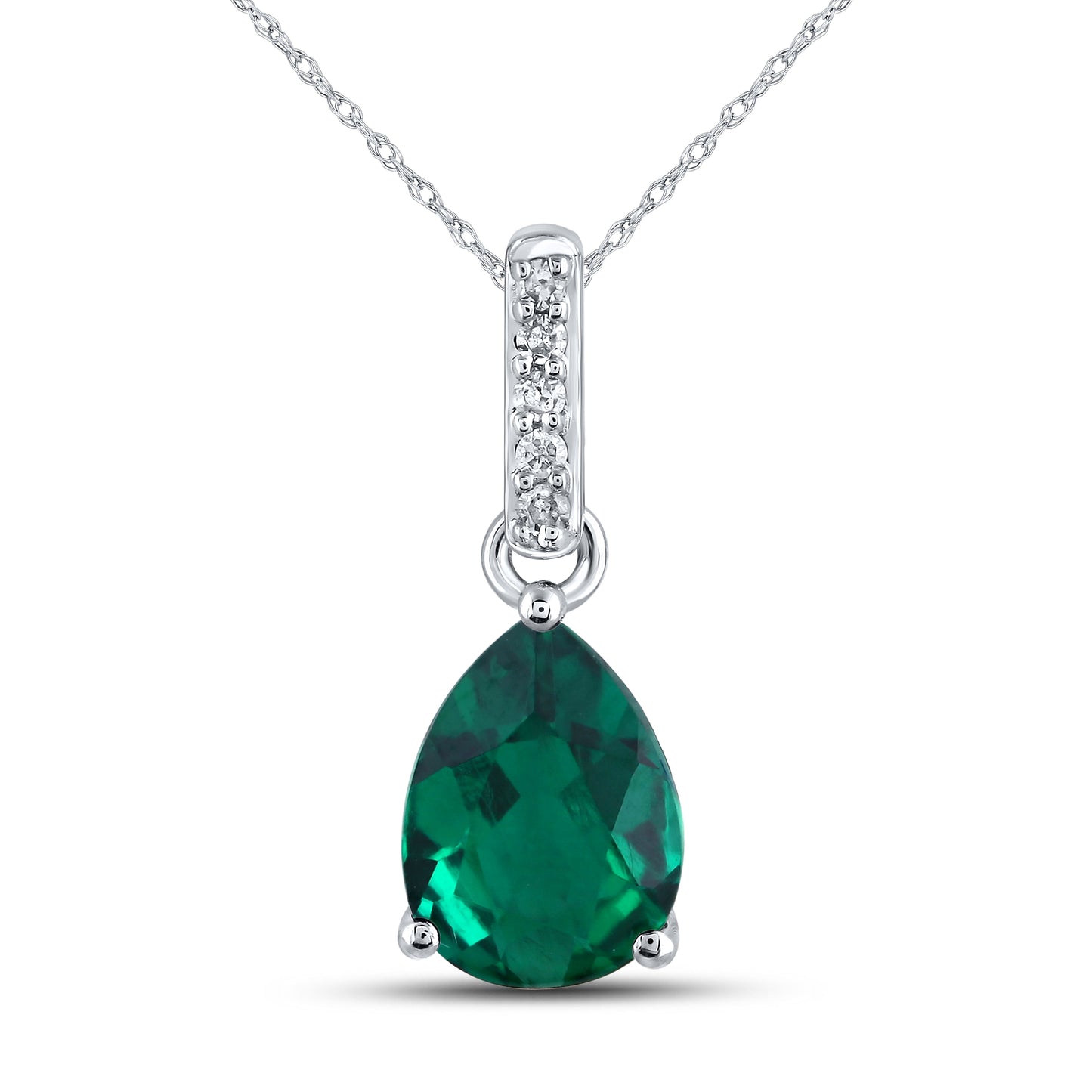 14kt White Gold 0.03 CTW Lab Diamond Pendant With 10kt Gold Chain