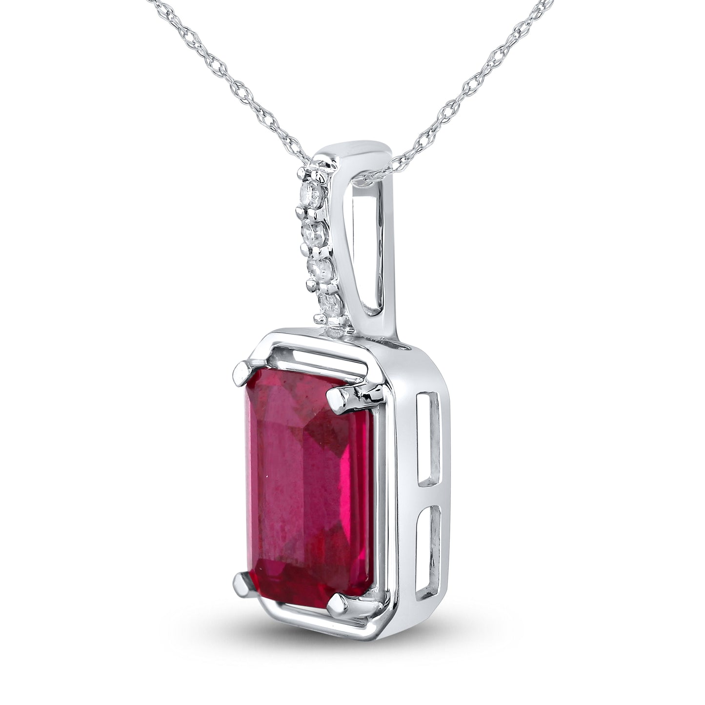 14kt White Gold 0.02 CTW Lab Diamond Pendant With 10kt White Gold Chain