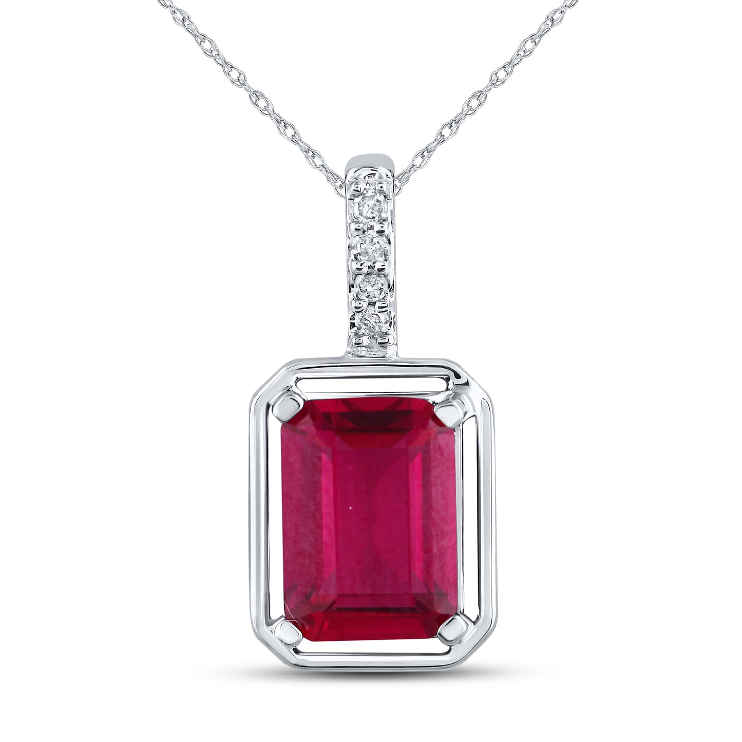 14kt White Gold 0.02 CTW Lab Diamond Pendant With 10kt White Gold Chain