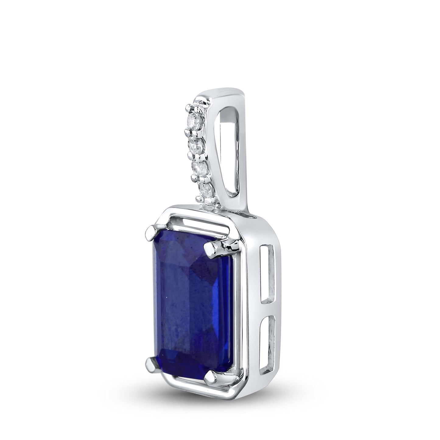 14kt White Gold 0.02 CTW Sapphire Lab Diamond Pendant