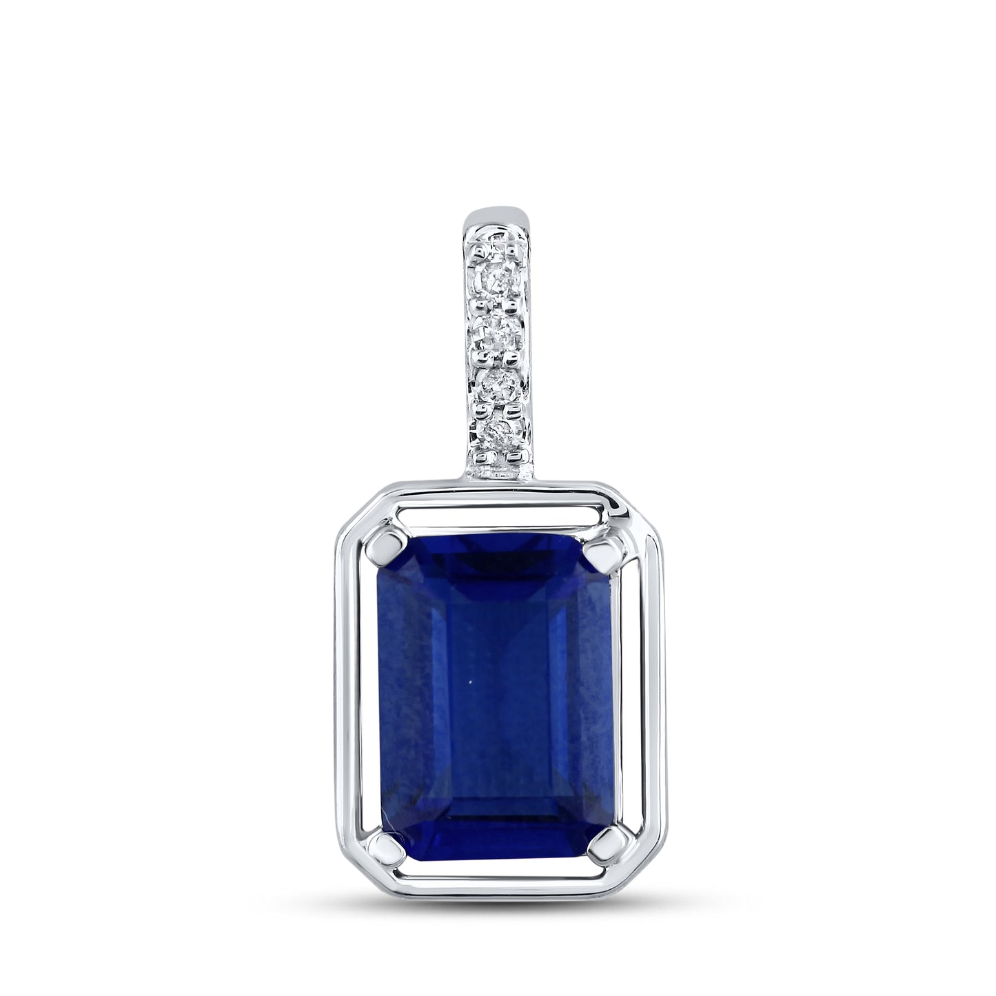 14kt White Gold 0.02 CTW Sapphire Lab Diamond Pendant