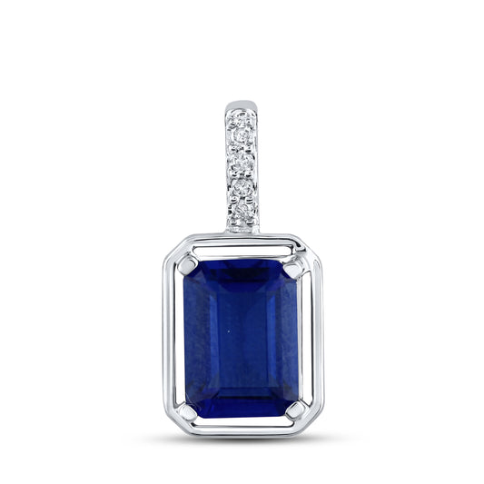 14kt White Gold 0.02 CTW Sapphire Lab Diamond Pendant
