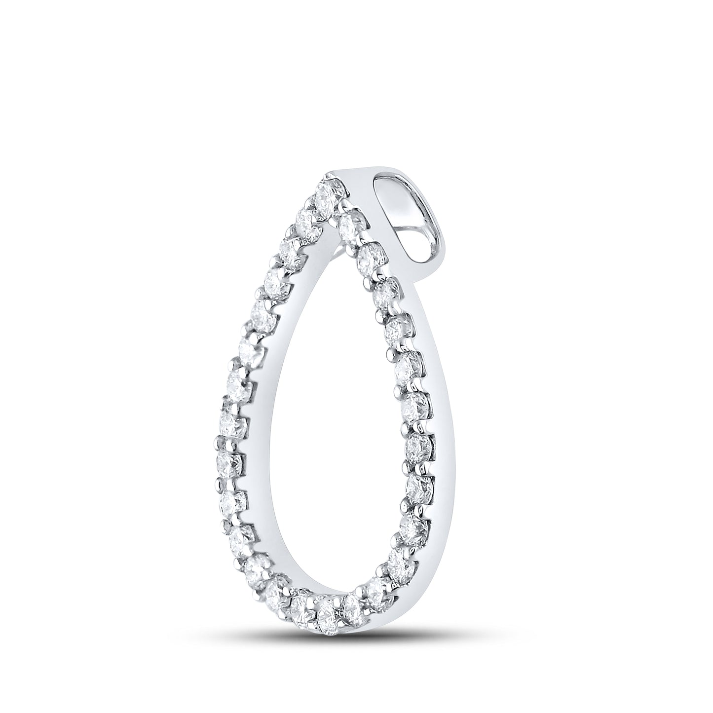14kt White Gold 1/5 CTW Diamond Pendant With 10kt Chain