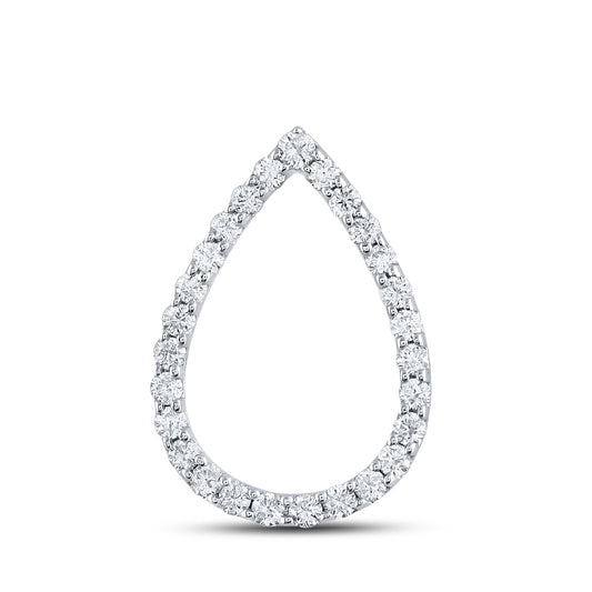 14kt White Gold 1/5 CTW Diamond Pendant With 10kt Chain