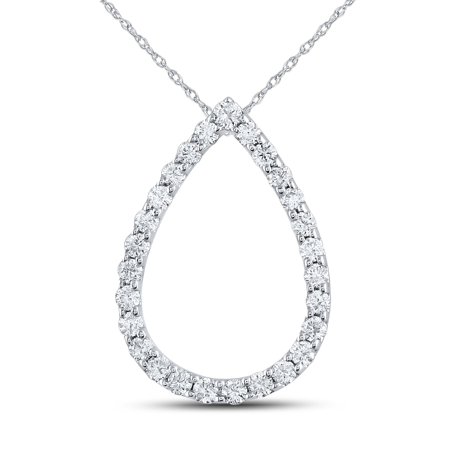 14kt White Gold 1/5 CTW Diamond Pendant With 10kt Chain