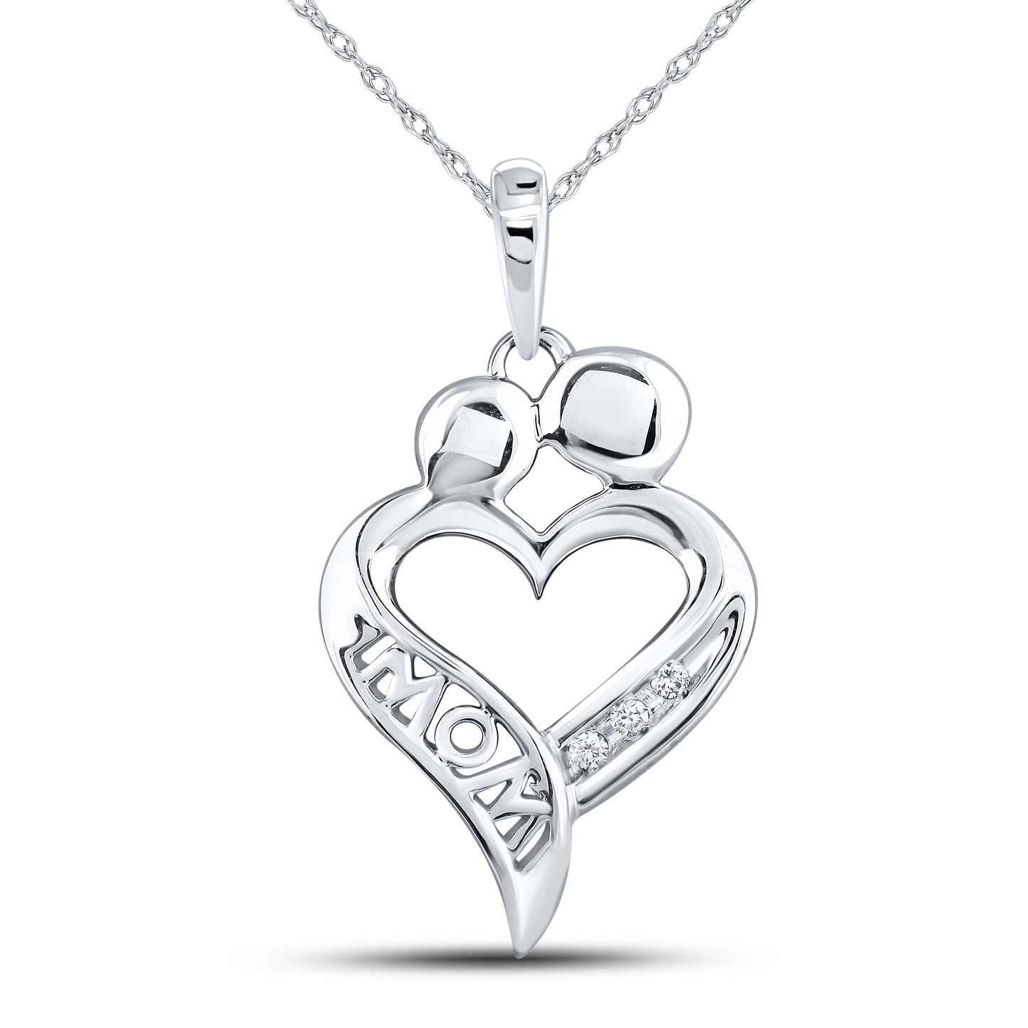 10kt White Gold 0.18 CTW Diamond Pendant With 10kt Chain