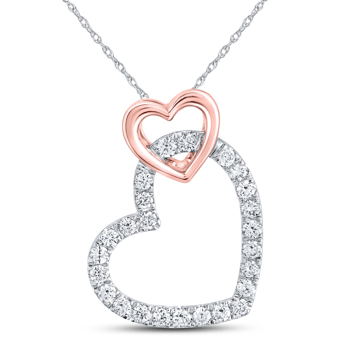 14kt White Gold 0.25 CTW Lab Diamond Pendant With 10kt Chain