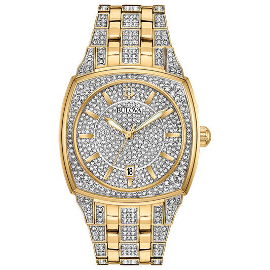 Men's Bulova Crystal Gold-Tone Stainless Steel Bracelet Watch | 40mm | 98B323