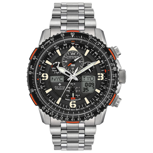 Citizen Promaster Skyhawk A-T Eco-Drive Black Titanium Band Men's Watch Model # JY8108-53E