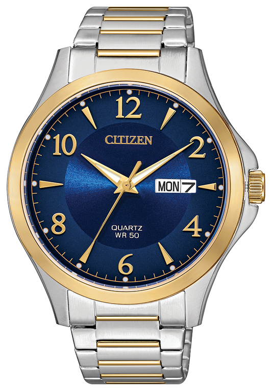 Citizen Quartz Mens Two Tone Stainless Steel Bracelet Watch Bf2005-54l